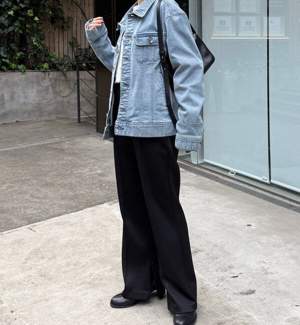  「Q.anos ストレッチリブデニムジャケット」|デニムジャケット|