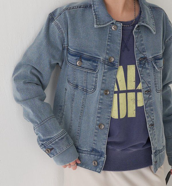  「Q.anos ストレッチリブデニムジャケット」|デニムジャケット|