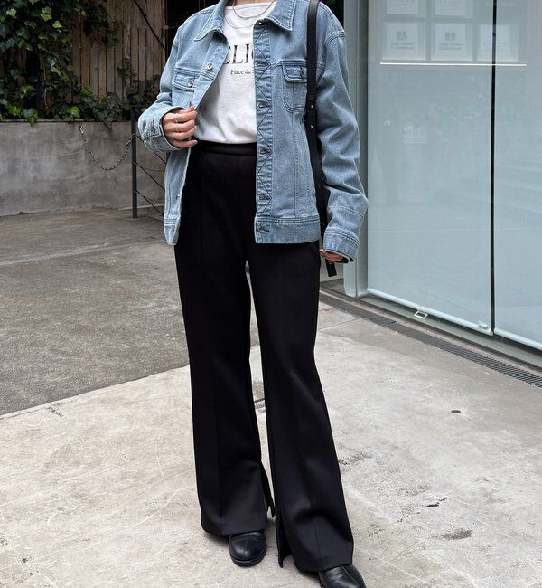  「Q.anos ストレッチリブデニムジャケット」|デニムジャケット|