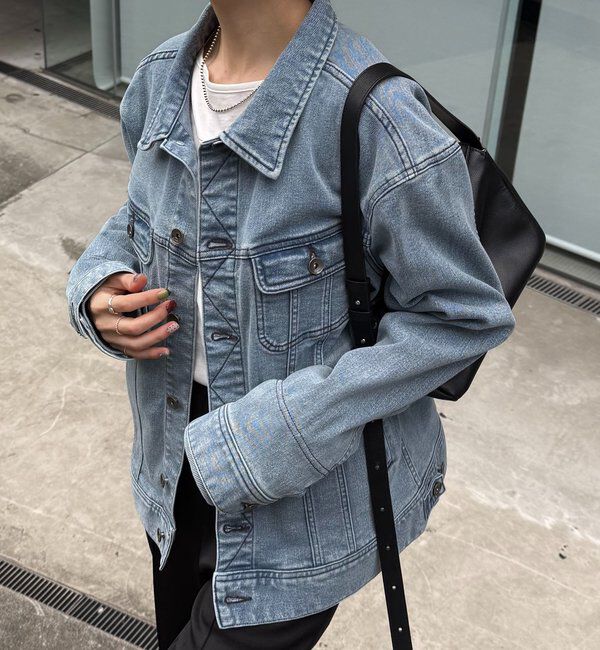  「Q.anos ストレッチリブデニムジャケット」|デニムジャケット|