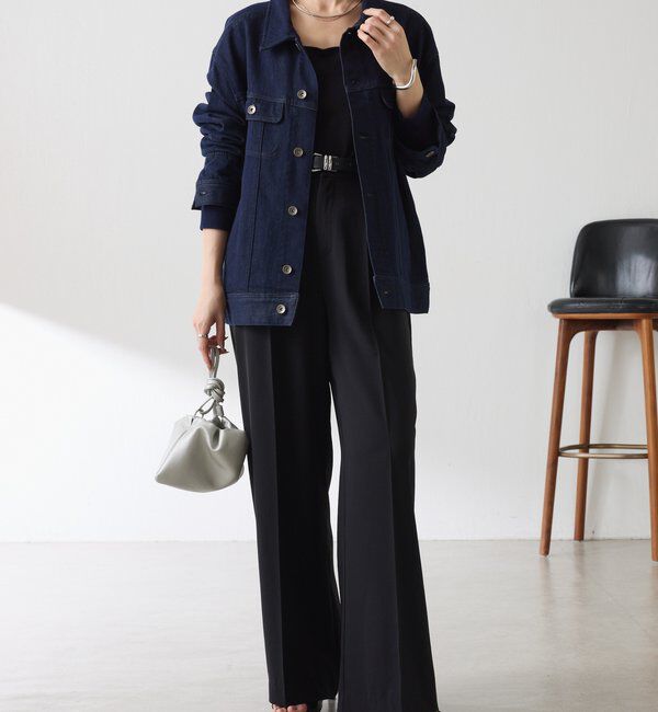  「Q.anos ストレッチリブデニムジャケット」|デニムジャケット|