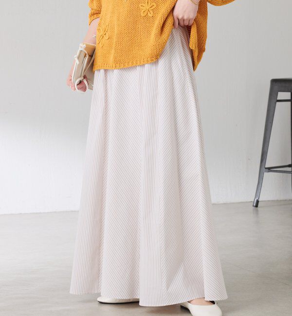 「パネルストライプスカート」|スカート|ホワイト