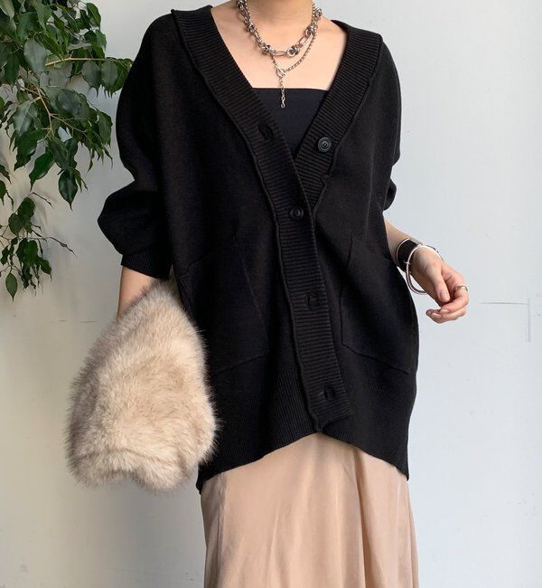  「マシーンウォッシャブルニットカーディガン」|カーディガン|