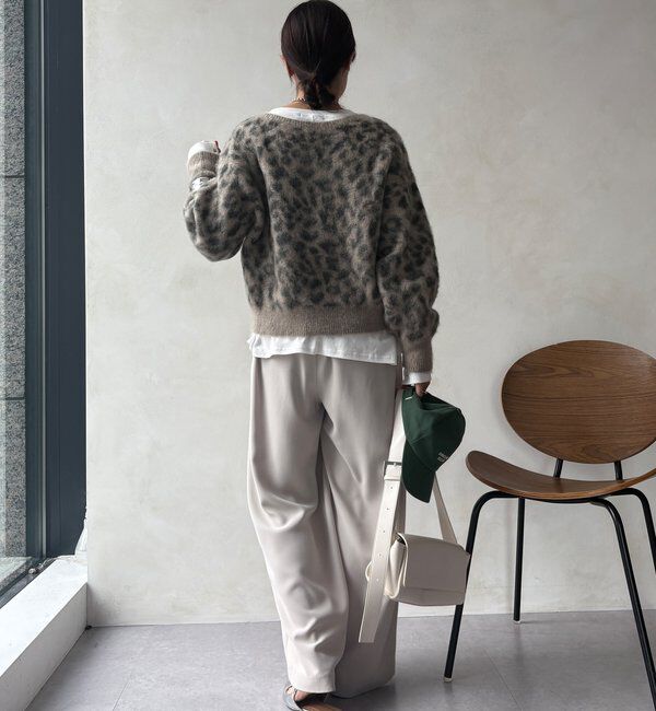  「レオパード柄起毛ニット」|ニット・セーター|