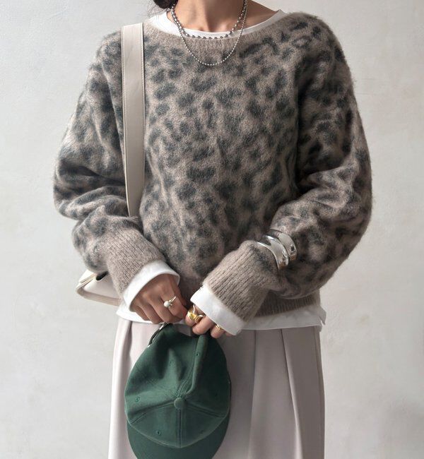  「レオパード柄起毛ニット」|ニット・セーター|
