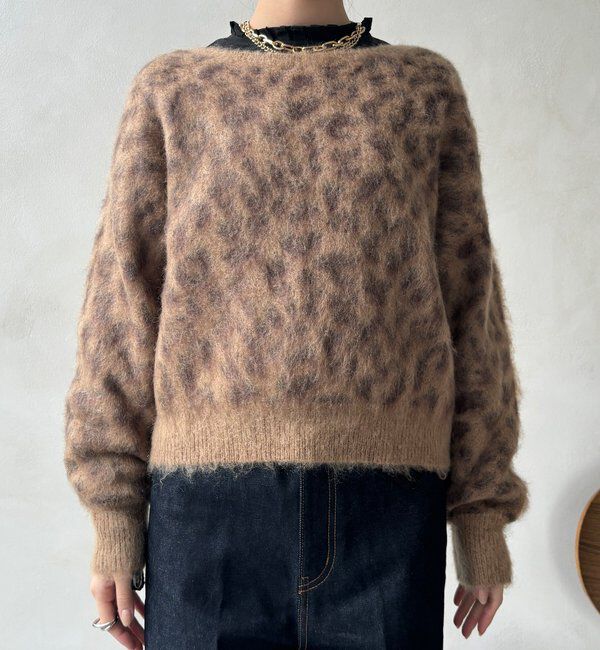  「レオパード柄起毛ニット」|ニット・セーター|