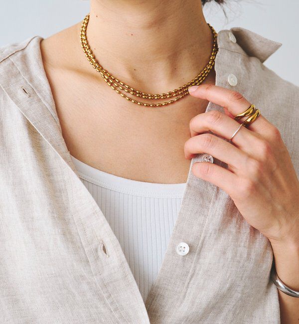  「【R.good（アールドットグッド）】オーバルボールロングネックレス」|リング|