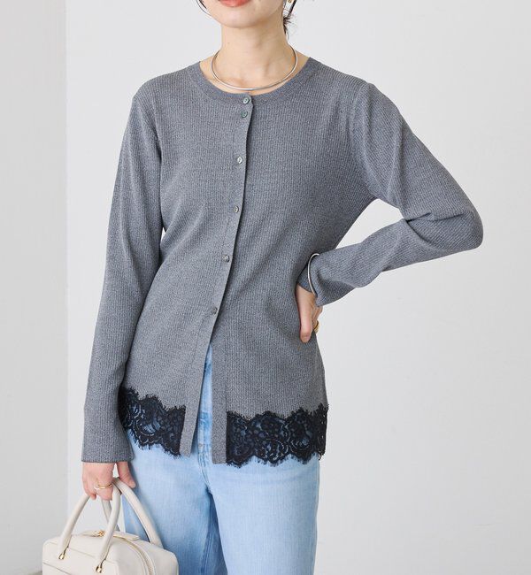  「【鮮度抜群】レーストリムカーディガン」|カーディガン|