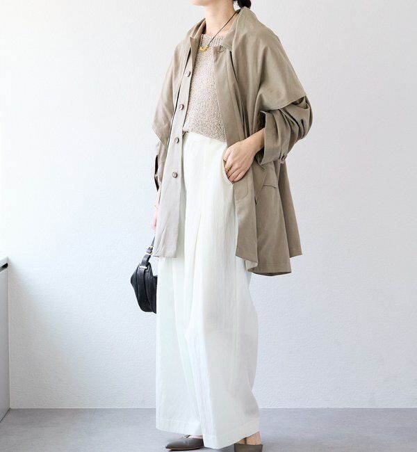  「【鮮度ある着こなしに】ストール付きテントコート」|その他|