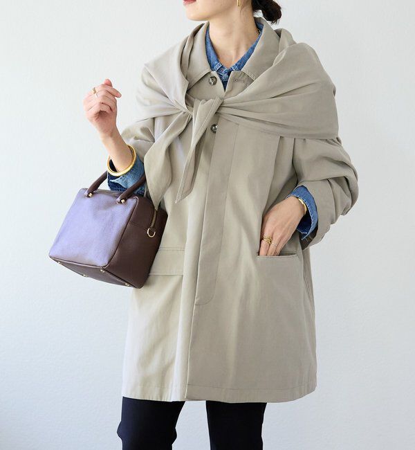  「【鮮度ある着こなしに】ストール付きテントコート」|その他|
