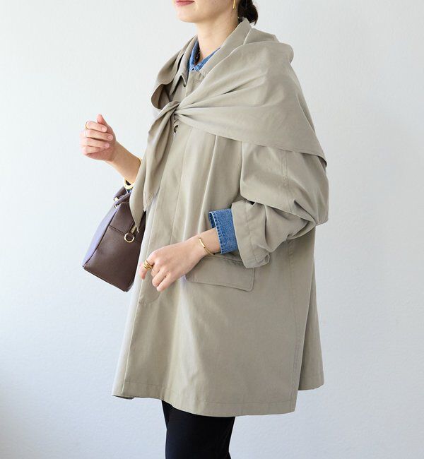  「【鮮度ある着こなしに】ストール付きテントコート」|その他|