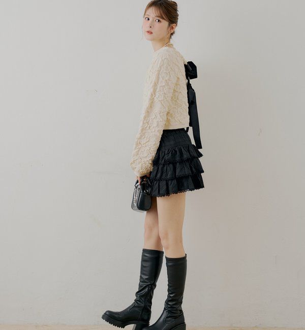  「ティアードフリルミニスカート」|スカート|