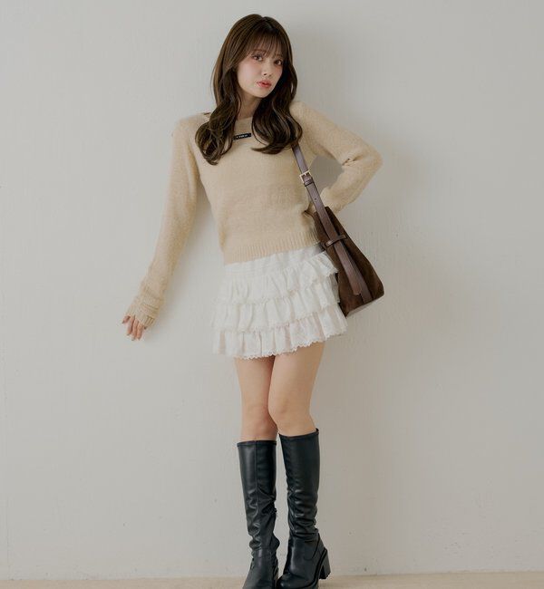  「ティアードフリルミニスカート」|スカート|