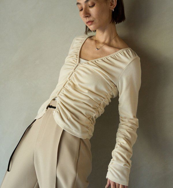  「パイピングドレープカーディガン」|Tシャツ・カットソー|エクリュ