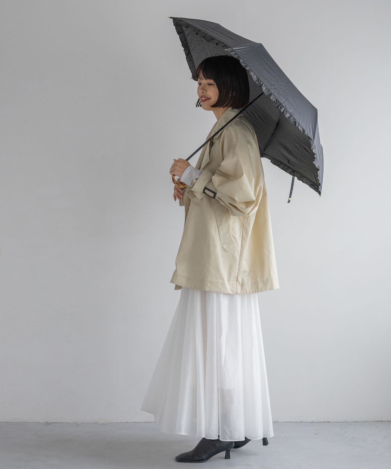 A part by 「【UVカット・遮光率99.99%以上、晴雨兼用】バンブーフリルオリタタミカサ」|傘|