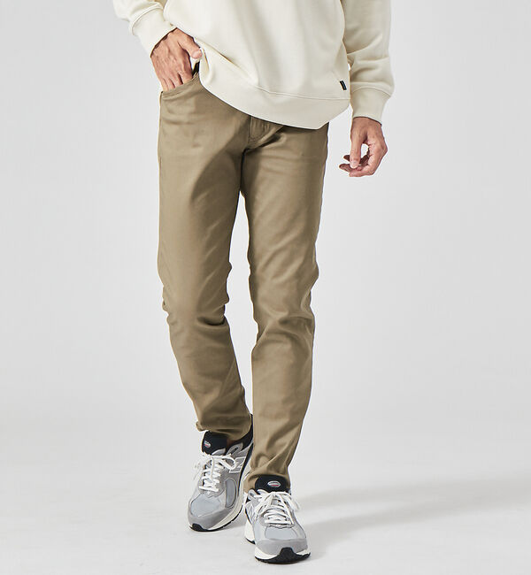 ABAHOUSE「【累計3万本突破】定番 ツイル ストレッチ スリムフィット 5ポケット パンツ」|その他|ベージュ