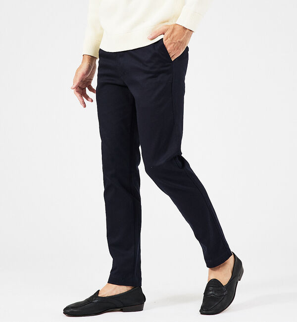 ABAHOUSE「【定番】ツイル ストレッチ スリム フィット チノパンツ」|その他|ネイビー