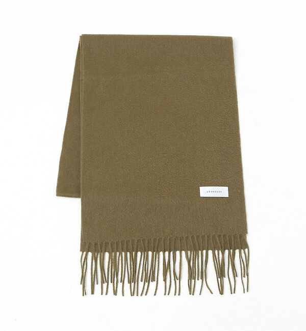 ABAHOUSE「【カシミヤ100%】 細幅 ベーシック マフラー 30&times;164」|マフラー|カーキ