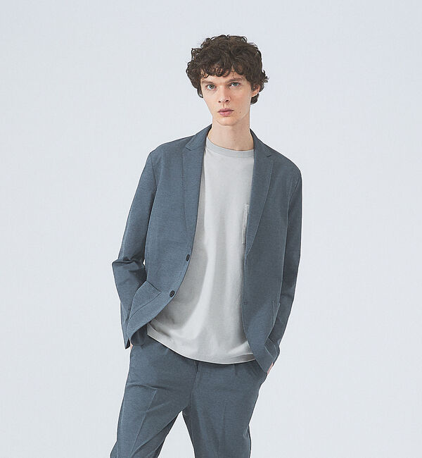 ABAHOUSE「【セットアップ対応/接触冷感】ハイブリット リラックス ジャケット」|テーラードジャケット|グレー