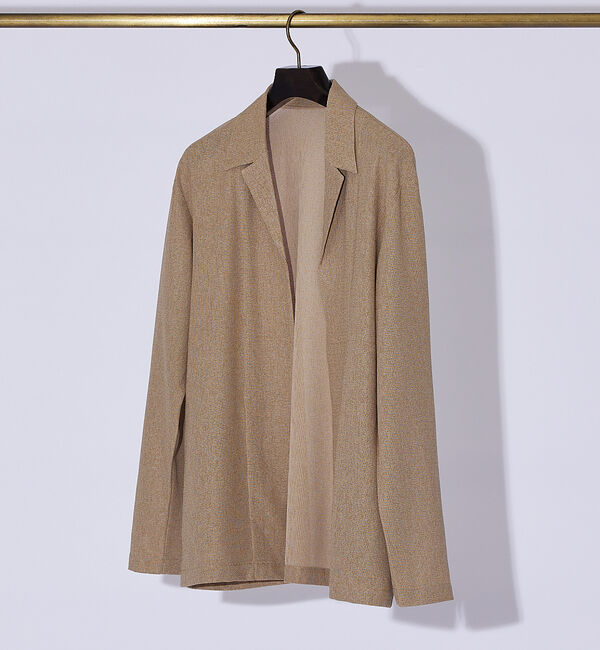 ABAHOUSE「【シアー素材】ラペル カーディガン / サマージャケット」|カーディガン|ベージュ