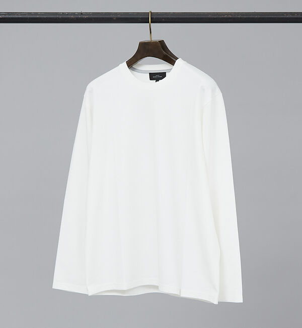 ABAHOUSE「【定番】ドレスポンチ クルーネック 長袖Tシャツ / ストレッチ」|Tシャツ・カットソー|ホワイト