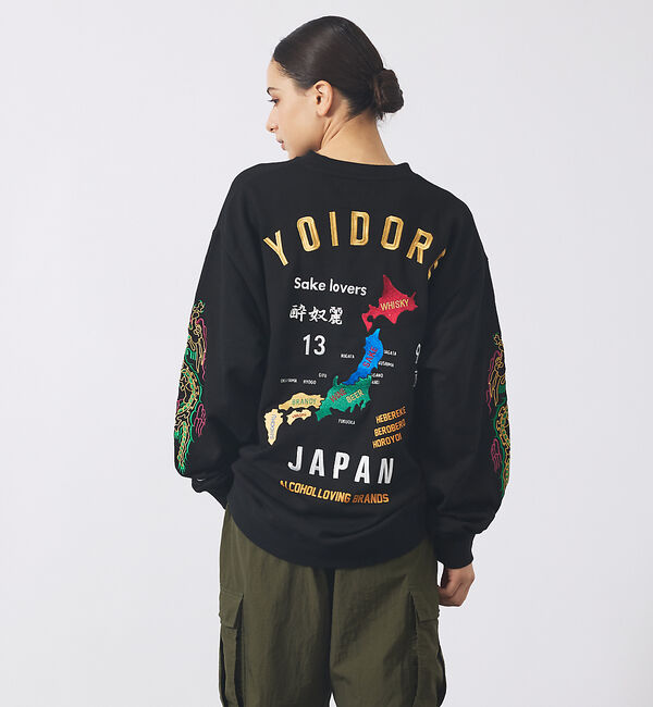 ABAHOUSE「【YOIDORE/ヨイドレ】酒愛好家スーベニア刺繍スウェット/秋冬/ユニセックス」|Tシャツ・カットソー|ブラック系その他2