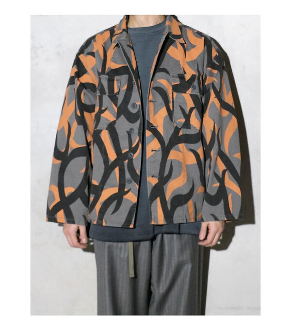 ABAHOUSE「【MADE IN STANDARD】FATIGUE UNIFORM SHIRT」|ミリタリー・モッズコート|グレー