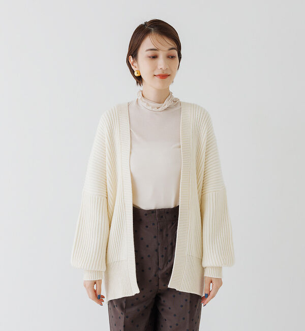 Rouge vif「片畔ニットガウンカーディガン」|カーディガン|