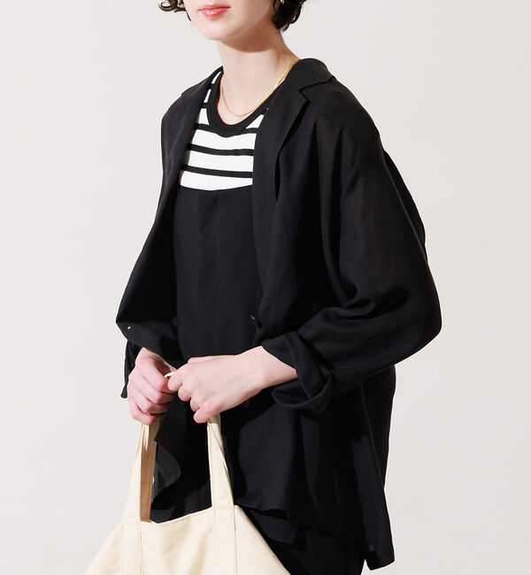 Rouge vif「ツイルエアリーシアージャケット」|テーラードジャケット|ブラック