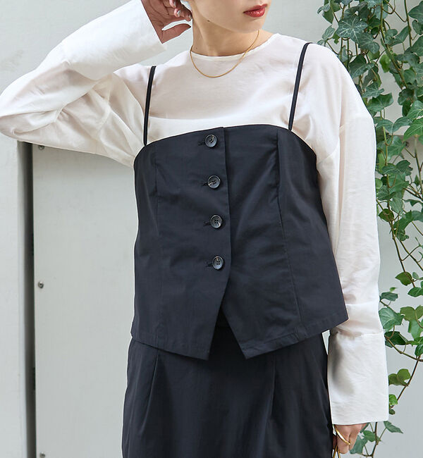 Rouge vif「クルーネック袖ギャザーシアーブラウス」|シャツ・ブラウス|オフホワイト