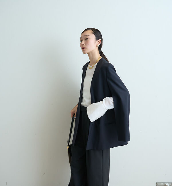 Rouge vif「クルーネック袖ギャザーシアーブラウス」|シャツ・ブラウス|