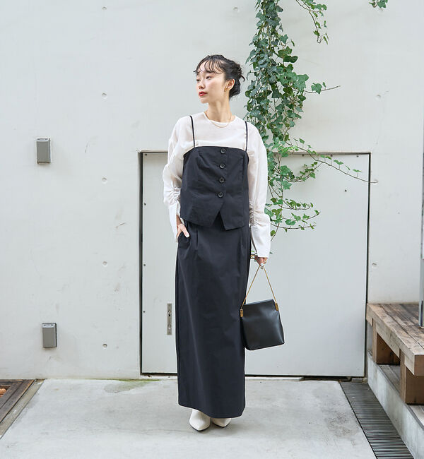 Rouge vif「クルーネック袖ギャザーシアーブラウス」|シャツ・ブラウス|