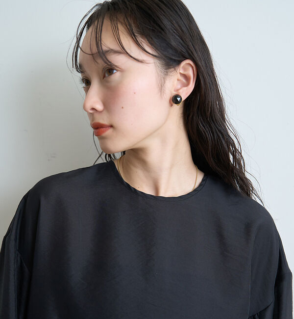 Rouge vif「クルーネック袖ギャザーシアーブラウス」|シャツ・ブラウス|