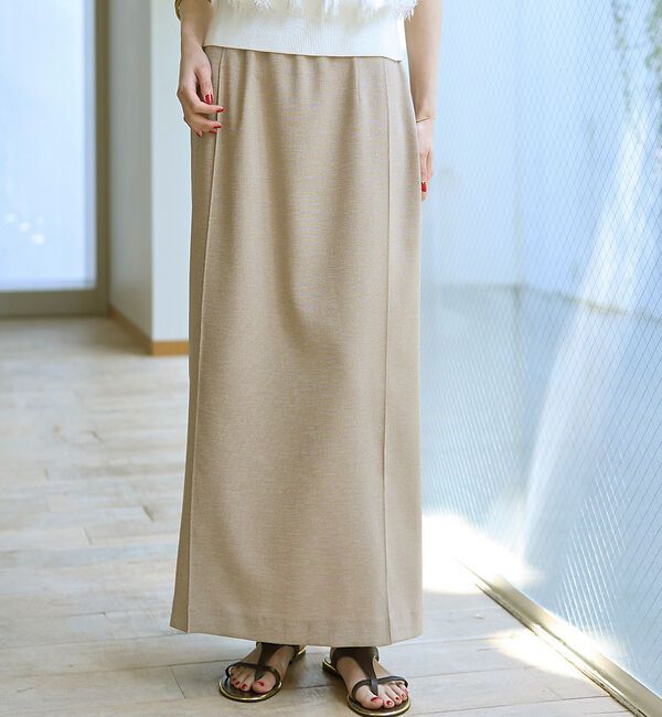 Rouge vif「【接触冷感/UVカット/防しわ】リネンライクストレッチピンタックタイトスカート」|スカート|