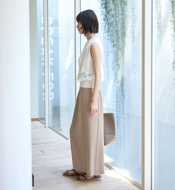 Rouge vif「【接触冷感/UVカット/防しわ】リネンライクストレッチピンタックタイトスカート」|スカート|