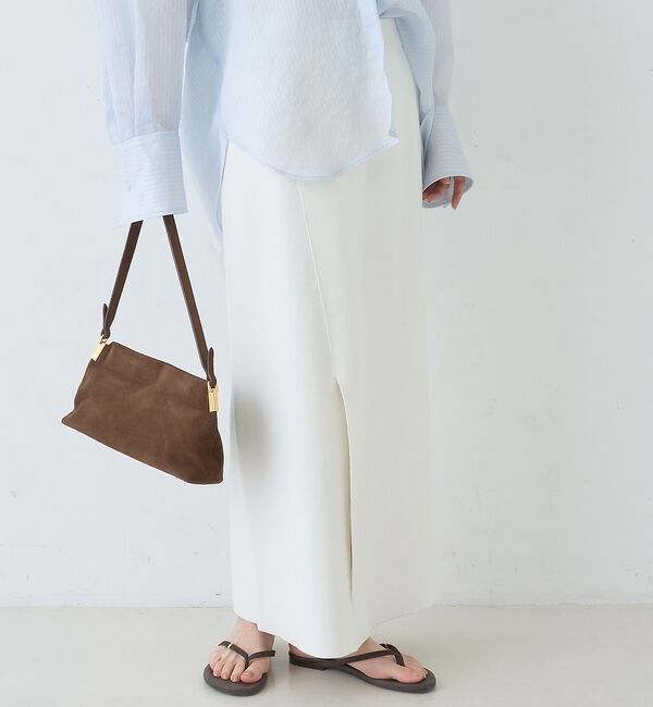 Rouge vif「【セットアップ対応】ミラノリブニットスリットラップスカート【予約】」|スカート|