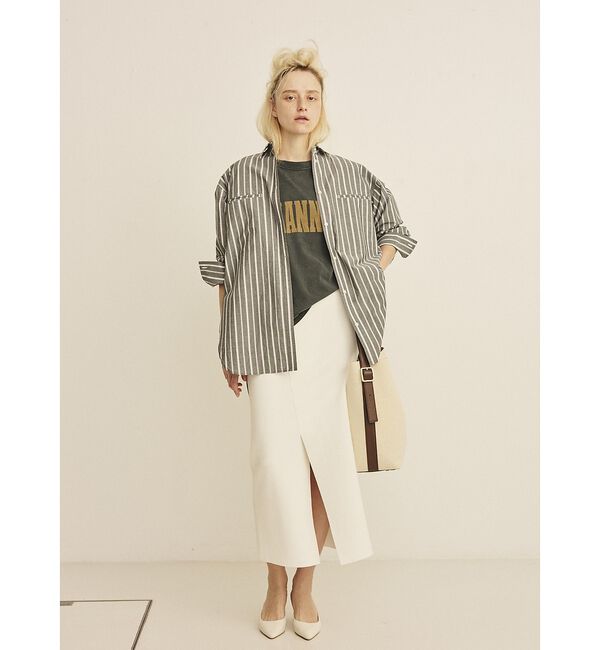 Rouge vif「【セットアップ対応】ミラノリブニットスリットラップスカート【予約】」|スカート|