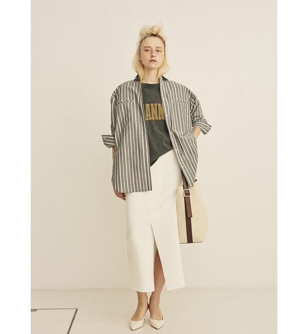 Rouge vif「【セットアップ対応】ミラノリブニットスリットラップスカート【予約】」|スカート|