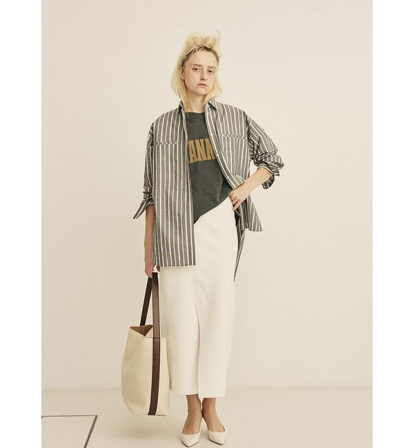 Rouge vif「【セットアップ対応】ミラノリブニットスリットラップスカート【予約】」|スカート|