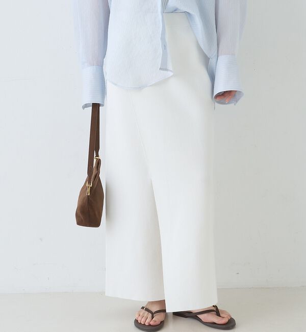 Rouge vif「【セットアップ対応】ミラノリブニットスリットラップスカート【予約】」|スカート|