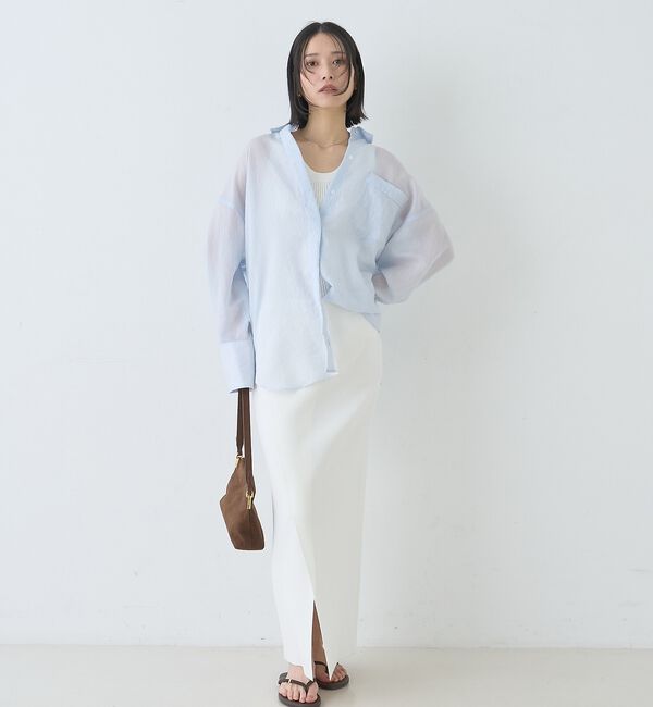 Rouge vif「【セットアップ対応】ミラノリブニットスリットラップスカート【予約】」|スカート|