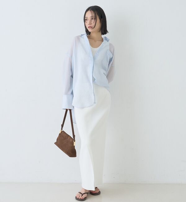 Rouge vif「【セットアップ対応】ミラノリブニットスリットラップスカート【予約】」|スカート|