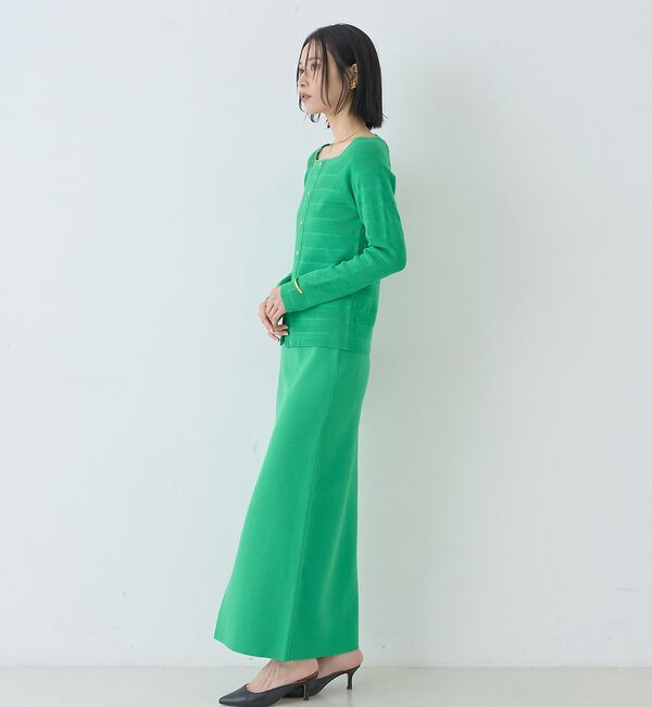 Rouge vif「【セットアップ対応】ミラノリブニットスリットラップスカート【予約】」|スカート|