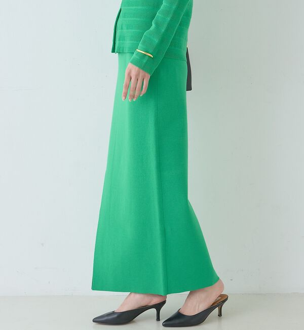 Rouge vif「【セットアップ対応】ミラノリブニットスリットラップスカート【予約】」|スカート|