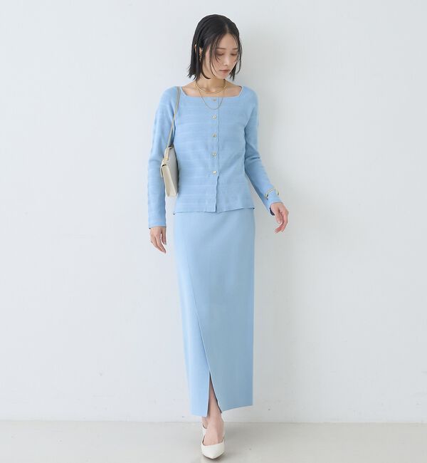 Rouge vif「【セットアップ対応】ミラノリブニットスリットラップスカート【予約】」|スカート|