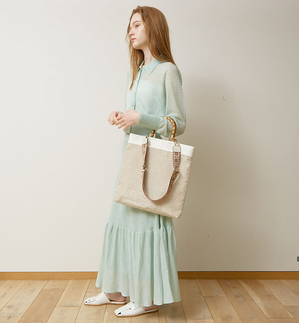 LOWELL things「バンブーハンドルファブリックトートバッグ」|トートバッグ|