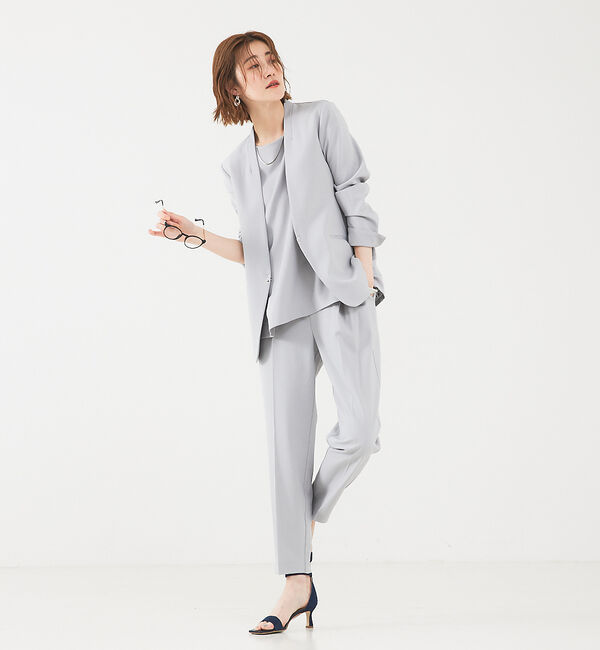abahouse mavie「【エニデイカセット】ノーカラージャケット＆フレンチスリーブ・パンツセットアップ」|スーツ|