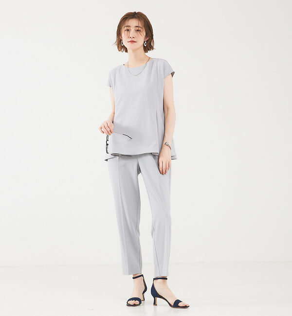 abahouse mavie「【エニデイカセット】ノーカラージャケット＆フレンチスリーブ・パンツセットアップ」|スーツ|