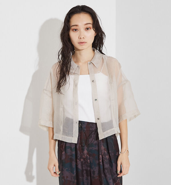 NOMINE「ハーフスリーブ シアー シャツ」|シャツ・ブラウス|