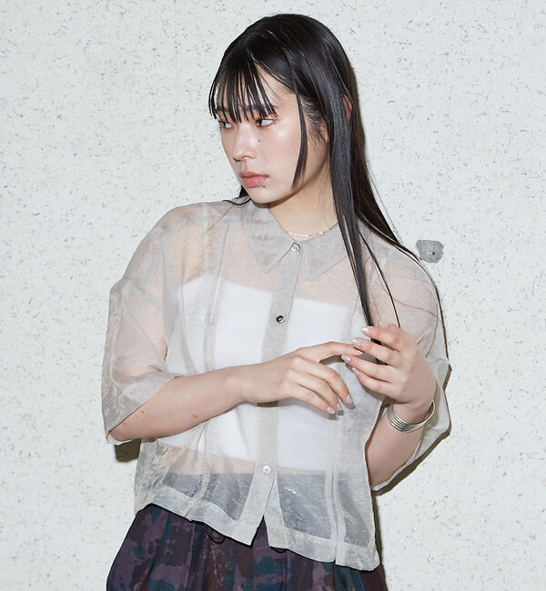 NOMINE「ハーフスリーブ シアー シャツ」|シャツ・ブラウス|